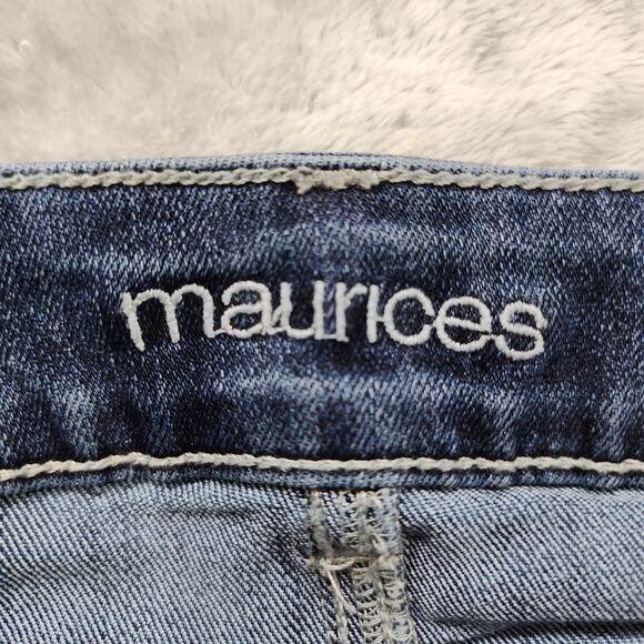 Maurices Jeans Womens 0 SHORT Blue Low Rise Slim Leg Flare Stretch Denim Casual - Picture 6 of 14